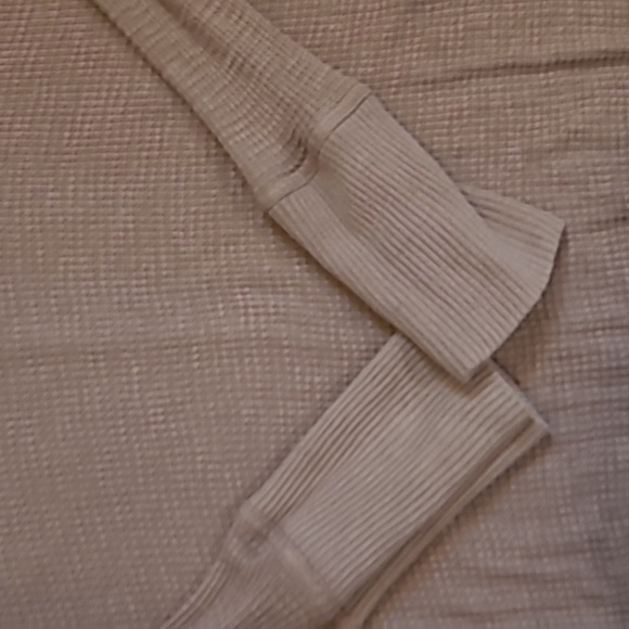 Free People Spring Valley Taupe Lightweight Thermal Knit Lace Tunic Top Wmns L - Picture 7 of 14